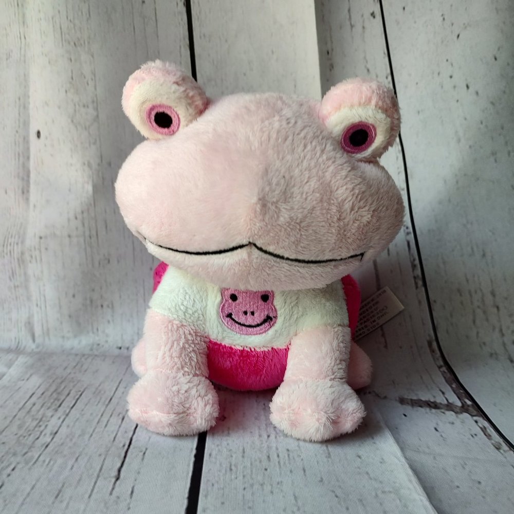 B&B toymaker inc. pink frog rattle plush 2010 toy stuffed animal
